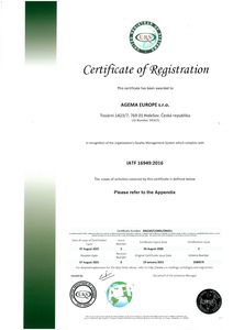 IATF 16949:2016 Agema Europe
